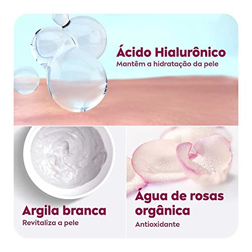 NIVEA Aqua Rose 3 em 1 150ml - Sabonete, Esfoliante e Máscara Facial - Com argila branca, ácido hialurônico e água de rosas orgânica, o sabonete tem benefícios antioxidantes e hidratantes que limpam e purificam a pele sem ressecá-la 6 41c0i7LW8wL