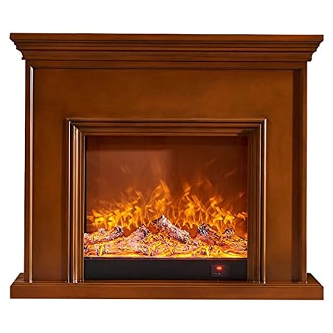 SLRMKK Electric Fireplace Kit Realistic 3D Flame Effect Viewing Power 6W Tempered Glass for Model Rooms Living Halls Cinemas Bedrooms 47.2x13x40.2in Cover