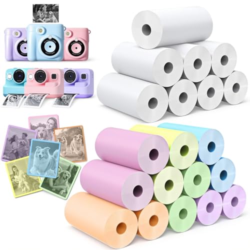 Lot de 20 rouleaux de papier d'impression instantané pour appareil photo HD Kidizoom pour la plupart des enfants sans BPA (2,5 x 5,7 cm)