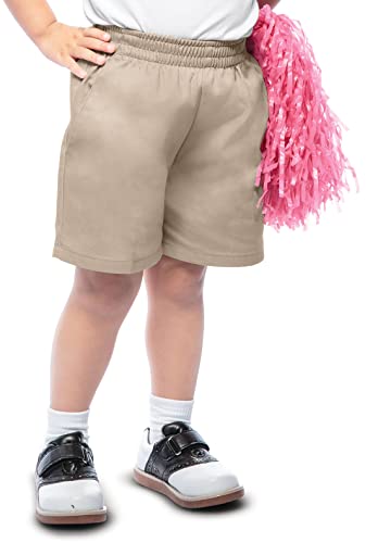 Image of Classroom Uniforms Pull On Shorts for Boys & Girls With Elastic Waistband 52132, 12, Khaki
