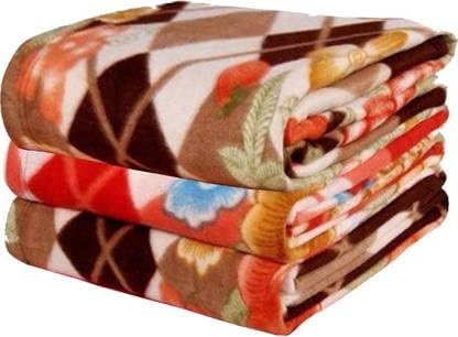 Image of All Season Multipurpose Polar Fleece Special Heavy Winter Light Weight Polar Fleece Blanket for Single Bed Warm Cozy Multicolor AC Blanket (90 x 60 inches) (Multicolor Pack of 3, Single)