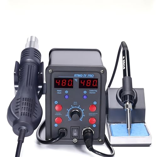 8687D IV Pro Soldering Station Rapid Heating T12 Soldering Iron Hot Air Welding Station With Auto Sleep For SMD Rework(8687D IV 