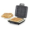 Dash Deluxe No-Drip Waffle Iron Maker Machine 1200W + Hash Browns, or Any Breakfast, Lunch, & Snacks with Easy Clean, Non-Stick + Mess Free Sides, Silver