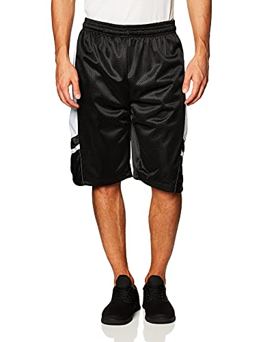 Southpole Men s Basic Basketball Mesh Shorts, Black, Large