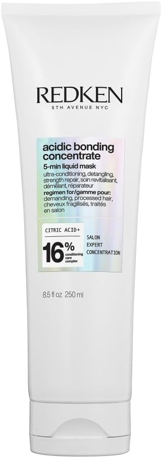 Redken Maschera Liquida Riparatrice, Azione in 5 Minuti, Ripara I Legami, Ultra Idratante, Per Capelli Secchi e Danneggiati, Acidic Bonding Concentrate, 250 ml
