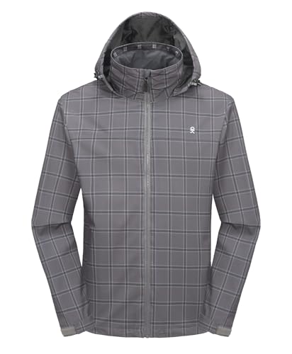 Image of Little Donkey Andy Mens Waterproof Rain Jacket Lightweight Windbreaker Hooded Jacket Packable Raincoat for Outdoor Hiking
