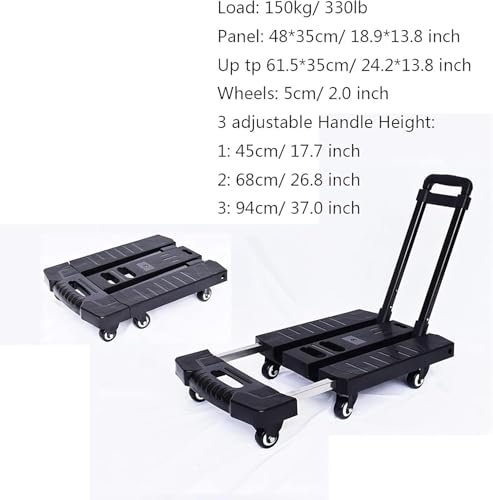 Carrito plegable de mano 6 ruedas capacidad 150kg miniatura 4
