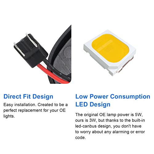 Shinefit Led License Plate Light Replacement For Silverado Sierra 1500 2500 3500 Suburban Tahoe Avalanche Yukon Xl Escalade, Red U-Shaped White Tag Lamp Assembly, Pack Of 2 #TOP4