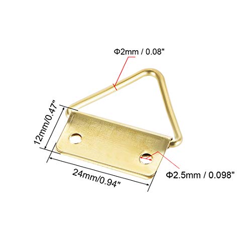 Image of uxcell Triangle Ring Picture Hangers, 31mm x 28mm Golden Assortment Kit for Photo Hanging Solutions, 30 Pcs