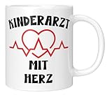 LIEBTASTISCH - Tasse mit Spruch Kinderarzt mit Herz - Arzt Geschenk - Kaffeetasse Medizin - Kinderarzt Tasse - Geschenkidee - Weiss