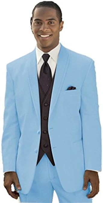 MYS Herren studiato per sposo matrimonio smoking tuta pantaloni gilet  cravatta Set Blu Chiaro azzurro Su Misura : Amazon.it: Abbigliamento