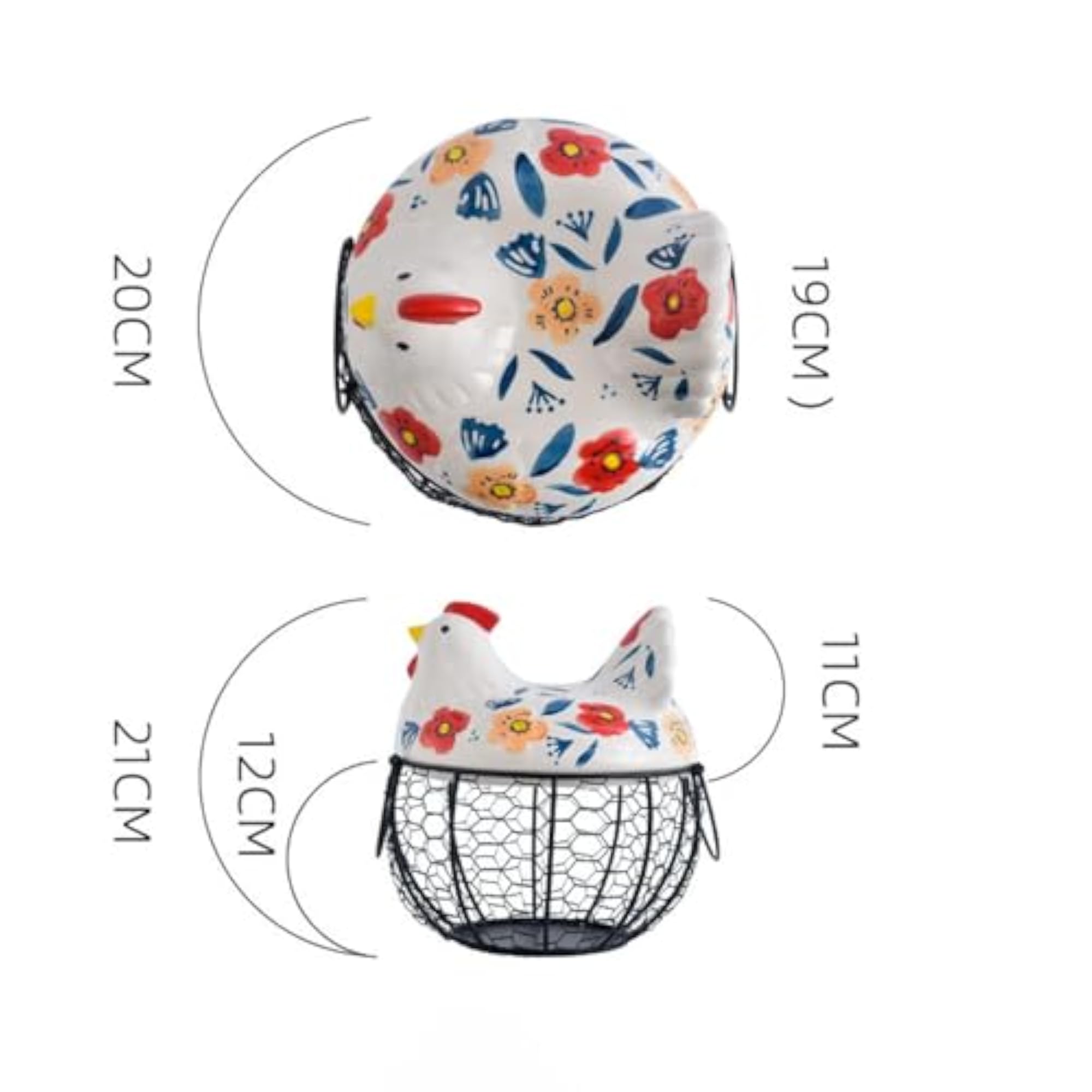 Chicken Egg Basket Metal Storage Container for Fruit