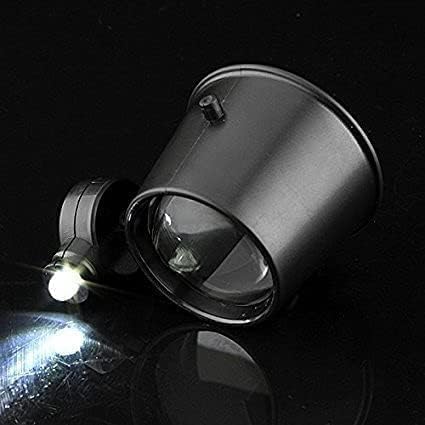 Miniatura 4 de 15X lupa lente diadema lupa joyería reloj reparación lupa monocular con luz LED lupa ojo lupa cinturón de acero extraíble para trabajo cercano