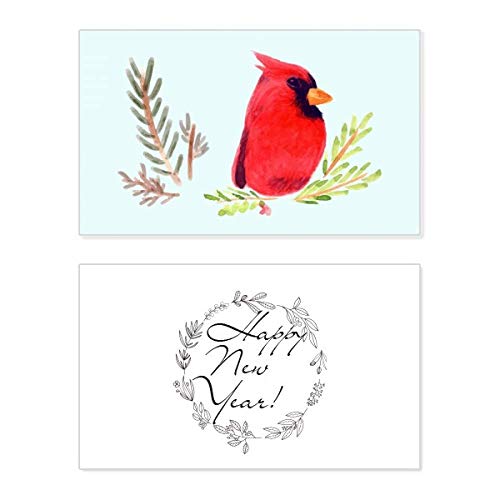 Tarjeta de felicitación año nuevo Bird Animal Magpie: mensaje conmemorativo en inglés