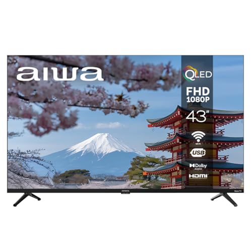 Listado de pantalla cobia del mes. 49 Aiwa Pantalla AW43RKQ de 43 Pulgadas QLED Full HD 1080p con Roku TV Integrado, WiFi, Sonido Dolby, 3 Puertos HDMI, USB, Control por Voz, diseño en Color Negro y compatibilidad...