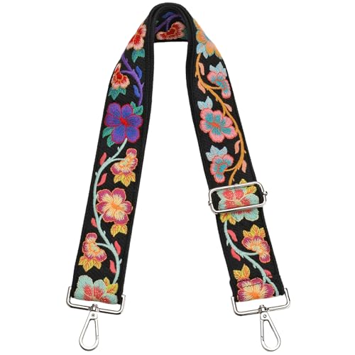 Image of Crochet Flower Purse Strap,Knit Wide Replacement Crossbody for Shoulder Strap Bag Adjustable 2inch Guitar Strap