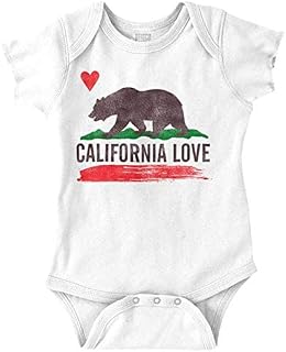 Brisco Brands California CA Flag Watercolor Sketch Baby Romper Boys or Girls