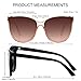 LYZOIT Oversized Cat Eye Sunglasses for Women Big Large Cateye Frame Shades 2 Pack Fashion Vintage Sun glasses Black Clear Brown