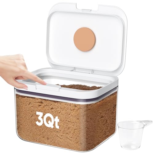 Comparison: Best Airtight Container For Brown Sugar 7 Moryimi Brown Sugar Container Airtight, 3 Quart Brown Sugar Keeper Storage Container with Spoon