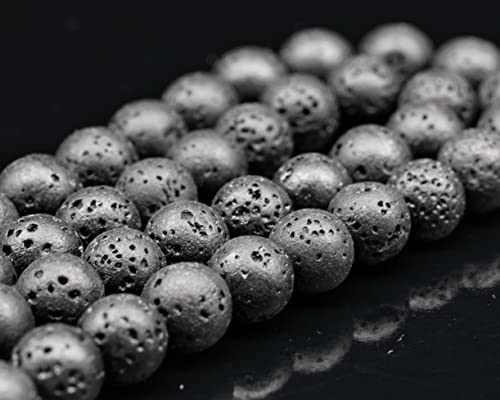 Natural Lava Stone Beaded Choker, Genuine Black Crystal Necklace, Fancy Gemstone Choker, 8mm Beads, Unique Fashion Jewelry, Healing Crystal Chakra Necklace, Durable Necklace, Cancer Zodiac Necklace2