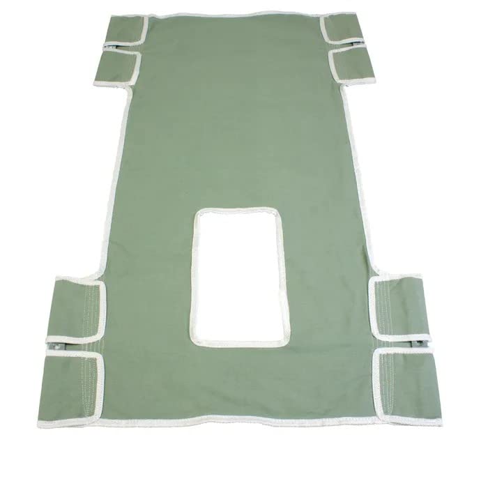 Dynarex 10751CN Standard Seat/Back Canvas Sling with Commode Opening, Light Green, 330 lbs Load Capacity, 39.37" Length, 23.622" Width
