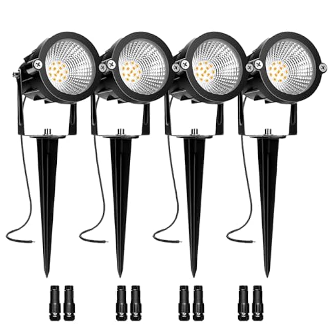 Low Voltage Landscape Lighting 10W LED Landscape Lights Spotlights 2700K Warm White 4 Pack