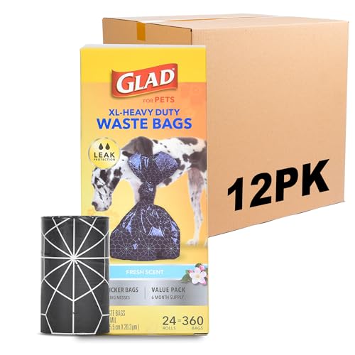 Image of Glad Extra Large Heavy Duty Scented Dog Waste Bags Value Pack, 288 Rolls, 4320 Count