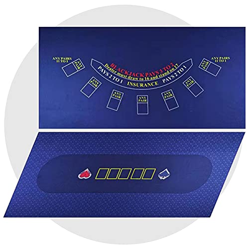 Waliken Tabletop Poker Felt 36"X72" For Texas Holdem And Blackjack Layout Poker Table Top Mat, Double-Sided Design Large Rectangular Surface #TOP16