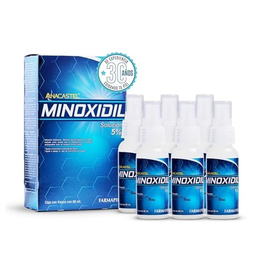 Anacastel Minoxidil Solución 5% | Tratamiento Capilar Anticaída Cabello I Minoxidil Barba y Bigote | Alarga Fase de Crecimiento del Cabello | Hombres y Mujeres | Formato Spray (Azul, 6 Pack)