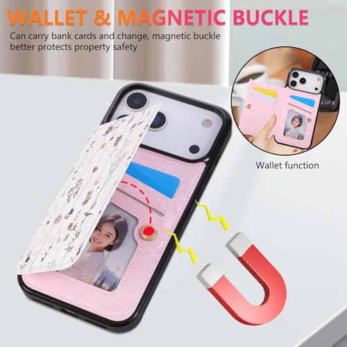 Coque cuir iPhone 17 Pro Fleur de luxe avec film de protection écran - 2