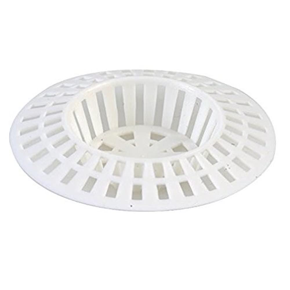Merriway White Bh02570 (2 Pcs) Large Plastic Sink Shower Strainer, 70Mm (2.3/4 Inch) Diameter - Pack Of 2 Pieces