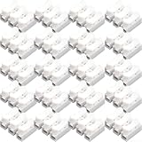 Hosrivae Federbelasteter Drahtverbinderklemmenblock, 3-Wege, wiederverwendbar, elektrische Kabelklemme für 0,– mm²-Drähte, 220 V/380 V, 2 A, weißes PP/PE/PA-Gehäuse mit Stahlfeder, 10 Stück (20 Stück)