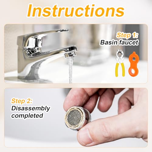 PEUTIER Kit de chave de desmontagem de aerador de torneira, chave de remoção de aerador de torneira,