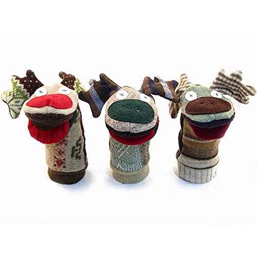 Cate & Levi - Hand Puppet - Premium Reclaimed Wool - Handmade In Canada - Machine Washable (Moose) #TOP5