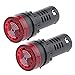 2 Pcs DC 12V Red LED Buzzer Alarm Signal Indicator Flash Light Panel Mount for Electrical Control Panel DIY
