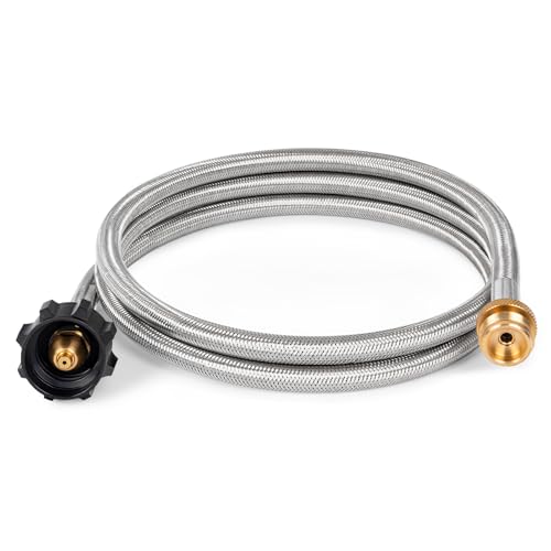 Image of SHINESTAR 6FT Propane Tank Hose Adapter Stainless Steel Braided