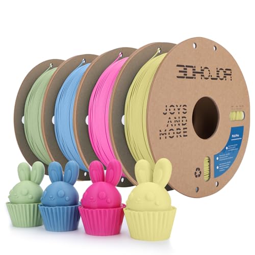 Image of PLA Pro (Plus) Filament 1.75mm, 3D Printer Filament, Cardboard Spool 3D Printing Filament, Dimensional Accuracy + /- 0.03 mm-4 Pack Magenta+Matcha Green+Haze Blue+Almond Yellow