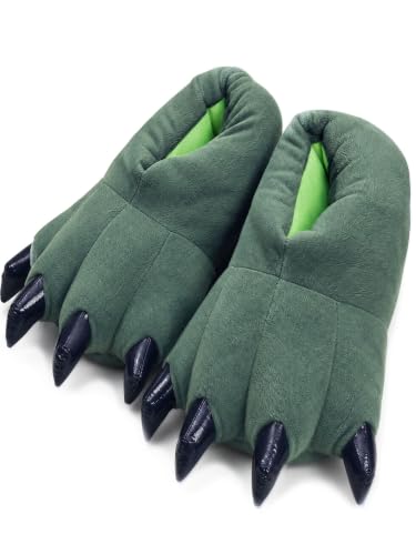 Image of acdiac Unisex Soft Monster Claw Slippers Fun Dino Slippers Animal Paw Shoes For Men Women Boy Girl With Home Halloween Party Cosply Costume Footwear
