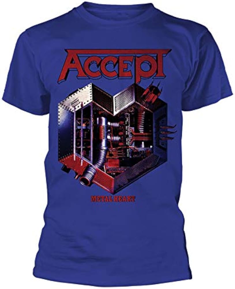 Amazon.com: Accept Men's Metal Heart 2 T-Shirt XX-Large Blue