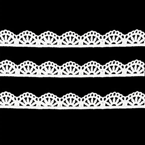 Xingmo 8m Lace Edge Trim Ribbon Embroidered Floral Lace Wide 1.5cm (White)