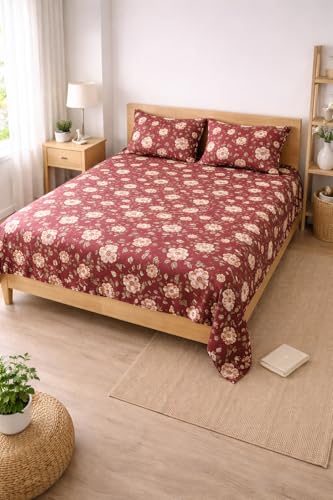 Image of AAZEEM Microfibre Double Bedsheet 100% Microfibre Full Size Sheets Set, Soft & Comfy, Bedsheet & Pillowcases Sets, Machine wash | Bedsheet Size -90 X 100 Inches Pillow 17 X 27 Inches |