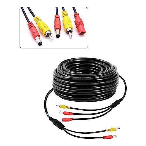 Image of 12V /24V Cigarette Lighter Power Supply Kit for Car Rear View Camera and Monitor with 15M RCA Video Connection Extension Cable.