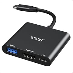 Black 3 in 1 USB C Adapter