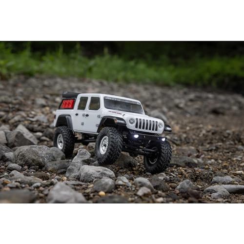 Image of Axial RC Truck SCX24 Jeep Gladiator 4 Wheel Drive Rock Crawler Brushed RTR Nothing Needed to Complete Ready-to-Run White AXI00005V2T4, Remote Control Car, RC Car, RC Crawler