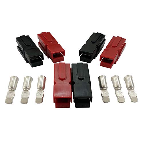 75 Amp Battery Connector Red Black and Contacts Modular Power Supply 3 pairs (10/12AWG)