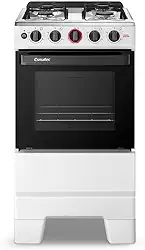 Fogão a Gás Mesa Inox Forno 50L Limpa Fácil e Acendimento Automático Esmaltec IDEAL Super F4IAB Cor Branco 4 bocas Bivolt