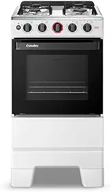 Fogão a Gás Mesa Inox Forno 50L Limpa Fácil e Acendimento Automático Esmaltec IDEAL Super F4IAB Cor Branco 4 bocas Bivolt