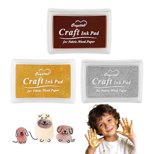 UIEXAY3 Almohadilla de Tinta Reutilizable Almohadilla de tinta Pintura a base de agua Artesanía Creativa apto para Estampar Huella de Mano Pintura Creativa Hazlo tú mismo Regalo (Tres Colores)