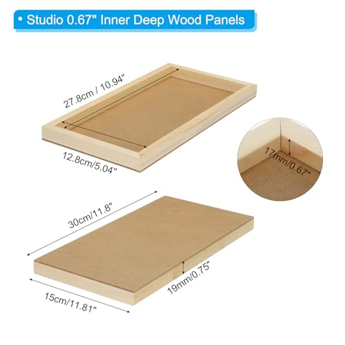 Panel de lienzo de madera 12x6" para pintura de vertido PATIKIL tableros de pino DIY pack de 4 3