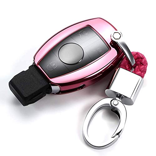 ベンツ スマート キー ケース キーカバー キーホルダー ベンツの車のリモートコントロールカバー 汚れ 傷防止 落ちにく オシャレ 高級 TPU シリコン ベンツ Cクラス/C200L/glc260/glk300/gla200 等に適用ベンツ スマ